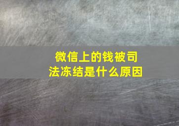 微信上的钱被司法冻结是什么原因