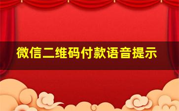 微信二维码付款语音提示