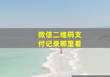 微信二维码支付记录哪里看