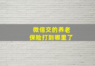 微信交的养老保险打到哪里了