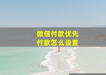 微信付款优先付款怎么设置