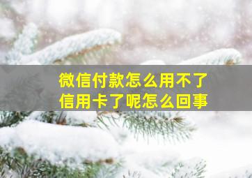 微信付款怎么用不了信用卡了呢怎么回事