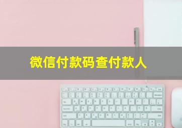 微信付款码查付款人