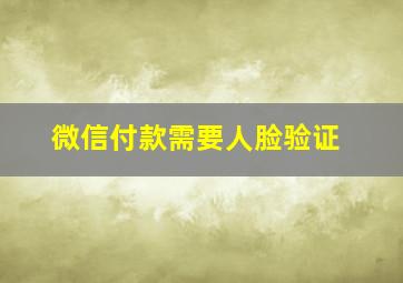 微信付款需要人脸验证