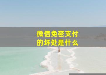 微信免密支付的坏处是什么