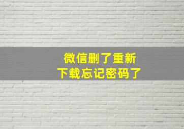 微信删了重新下载忘记密码了