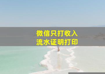 微信只打收入流水证明打印