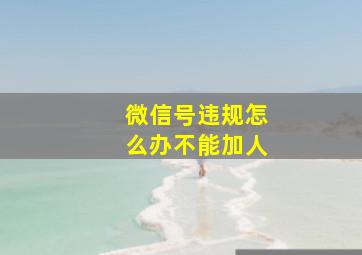 微信号违规怎么办不能加人