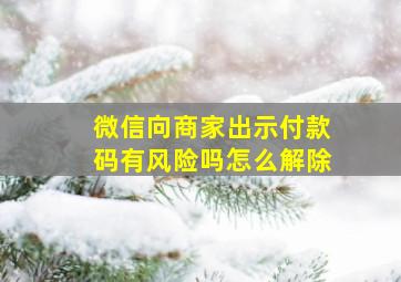 微信向商家出示付款码有风险吗怎么解除