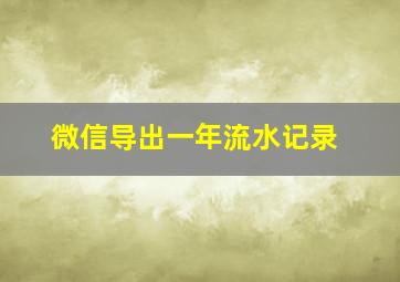 微信导出一年流水记录