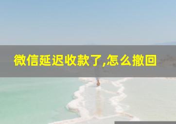 微信延迟收款了,怎么撤回