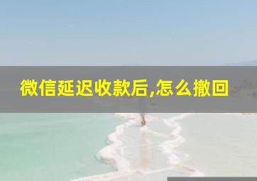 微信延迟收款后,怎么撤回