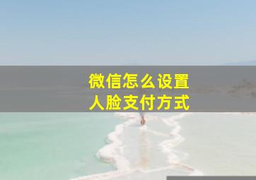 微信怎么设置人脸支付方式