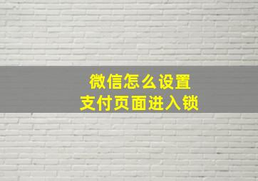 微信怎么设置支付页面进入锁