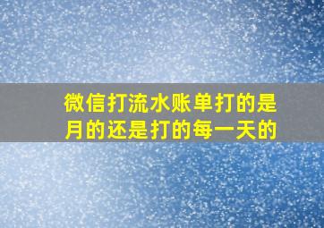 微信打流水账单打的是月的还是打的每一天的