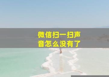 微信扫一扫声音怎么没有了