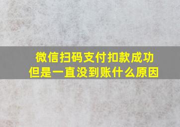 微信扫码支付扣款成功但是一直没到账什么原因