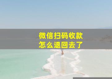 微信扫码收款怎么退回去了