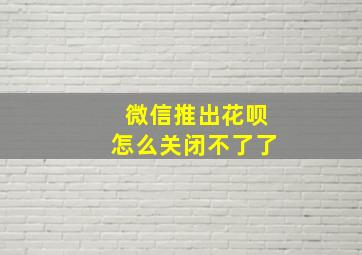 微信推出花呗怎么关闭不了了