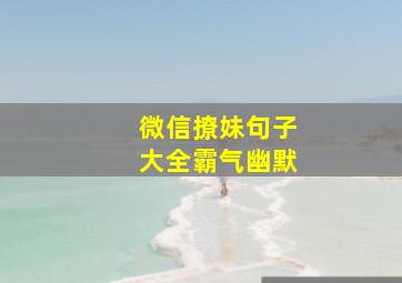 微信撩妹句子大全霸气幽默