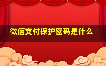 微信支付保护密码是什么