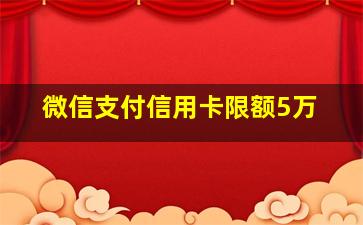 微信支付信用卡限额5万