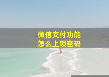 微信支付功能怎么上锁密码