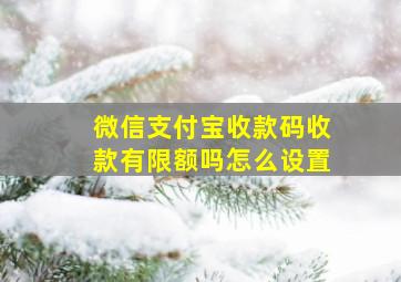 微信支付宝收款码收款有限额吗怎么设置