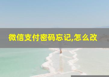 微信支付密码忘记,怎么改