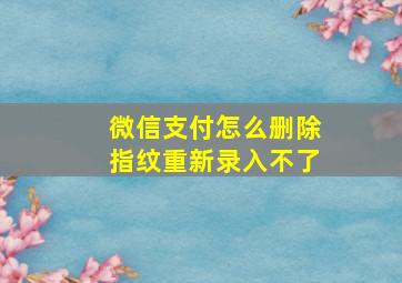 微信支付怎么删除指纹重新录入不了