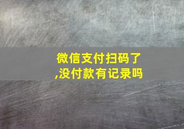 微信支付扫码了,没付款有记录吗