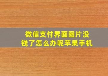 微信支付界面图片没钱了怎么办呢苹果手机