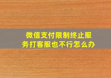 微信支付限制终止服务打客服也不行怎么办