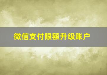 微信支付限额升级账户