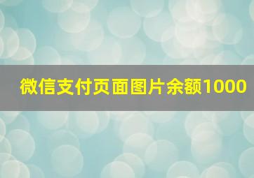 微信支付页面图片余额1000