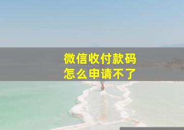 微信收付款码怎么申请不了