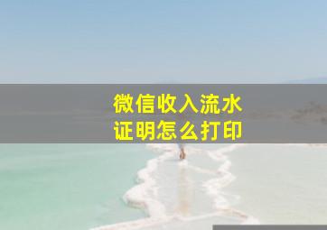 微信收入流水证明怎么打印