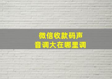 微信收款码声音调大在哪里调