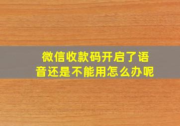 微信收款码开启了语音还是不能用怎么办呢