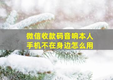 微信收款码音响本人手机不在身边怎么用