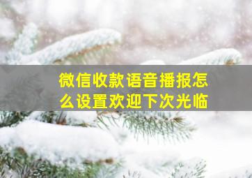 微信收款语音播报怎么设置欢迎下次光临