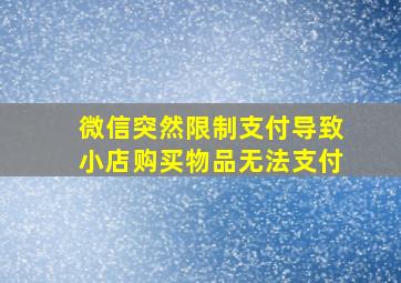 微信突然限制支付导致小店购买物品无法支付