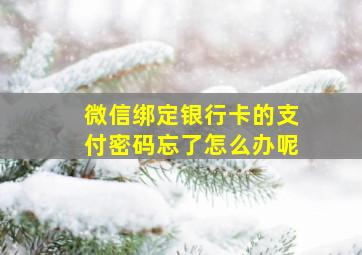 微信绑定银行卡的支付密码忘了怎么办呢