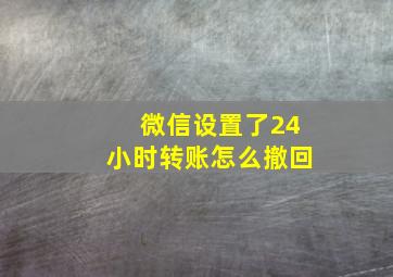 微信设置了24小时转账怎么撤回