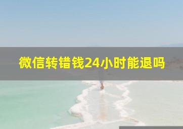 微信转错钱24小时能退吗