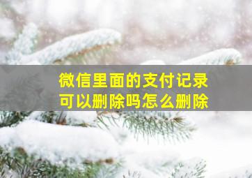 微信里面的支付记录可以删除吗怎么删除