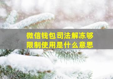 微信钱包司法解冻够限制使用是什么意思