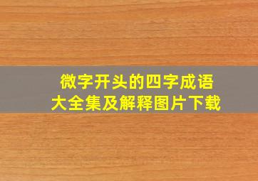 微字开头的四字成语大全集及解释图片下载