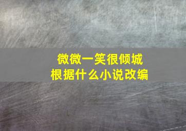 微微一笑很倾城根据什么小说改编