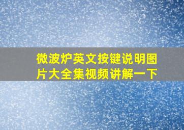 微波炉英文按键说明图片大全集视频讲解一下